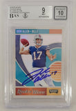 Josh Allen Signed 2018 Playoff Rookie Wave #4 Rookie Card Beckett 9 and 10 Grade