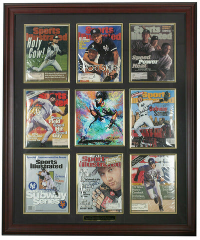 Derek Jeter Signed Framed Sports Illustrated Collage Bill Lopa Signed Photo BAS