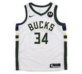 Giannis Antetokounmpo Signed Milwaukee Bucks Nike Swingman White NBA Jersey