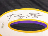 BALTIMORE RAVENS ROQUAN SMITH AUTOGRAPHED BLACK JERSEY BECKETT WITNESS 230051