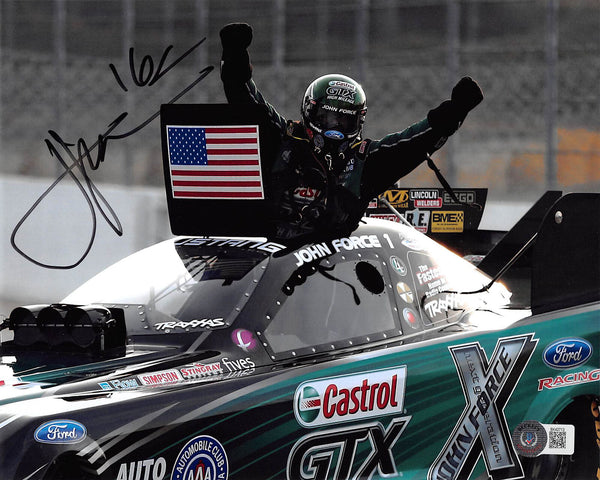 John Force Authentic Signed 8x10 Photo Autographed BAS #BK42713