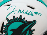 Jaylen Waddle Autographed Miami Dolphins Lunar Speed Mini Helmet-Fanatics *Teal