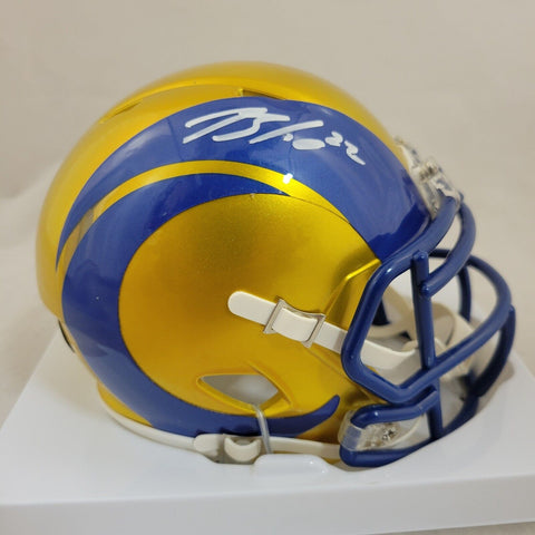 BLAKE CORUM SIGNED LOS ANGELES RAMS FLASH SPEED MINI HELMET BECKETT QR