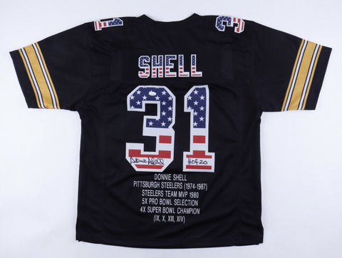 Donnie Shell Signed Pittsburgh Steelers Stat Jersey Inscribed "HOF 20" (JSA COA)