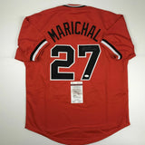 Autographed/Signed JUAN MARICHAL San Francisco Orange Baseball Jersey JSA COA