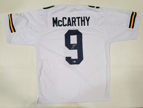 JJ McCARTHY SIGNED COLLEGE STYLE CUSTOM XL JERSEY WITH BECKETT QR