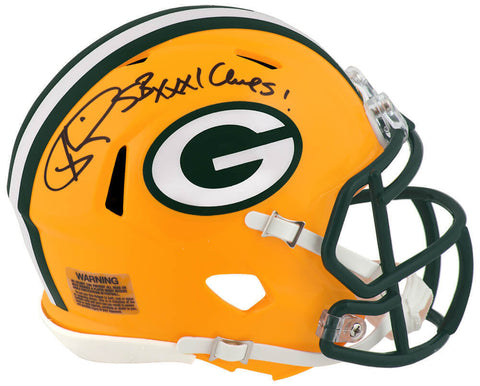 Andre Rison Signed Packers Riddell Speed Mini Helmet w/SB Champs -(SCHWARTZ COA)