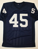 Rudy Ruettiger Never Quit Autographed Navy Blue College Style Jersey- JSA Auth