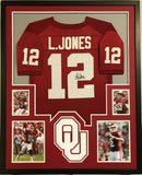 FRAMED OKLAHOMA SOONERS LANDRY JONES AUTOGRAPHED SIGNED JERSEY JSA COA