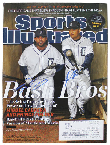 Tigers Miguel Cabrera & Prince Fielder Signed Sports Illustrated Magazine BAS