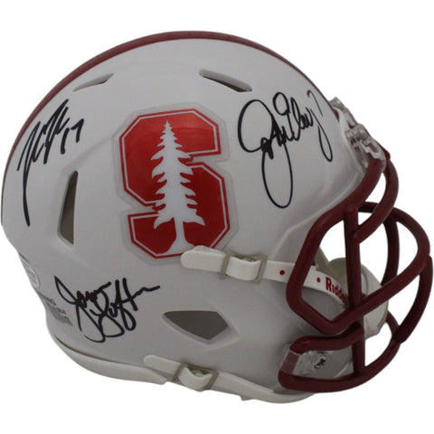 John Elway John Lynch James Lofton Autographed Stanford Mini Helmet BAS 47560