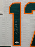 FRAMED MIAMI DOLPHINS JAYLEN WADDLE AUTOGRAPHED SIGNED JERSEY JSA COA