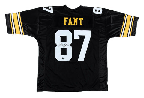 NOAH FANT SIGNED AUTOGRAPHED IOWA HAWKEYES #87 BLACK JERSEY BECKETT