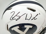 ZACH WILSON AUTOGRAPHED BYU WHITE FULL SIZE AUTHENTIC HELMET BECKETT 193494