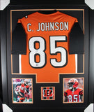 CHAD JOHNSON (Bengals orange TOWER) Signed Autographed Framed Jersey Beckett