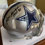 Roger Staubach Autographed Signed HOF '85 Dallas Cowboys Mini Helmet Beckett