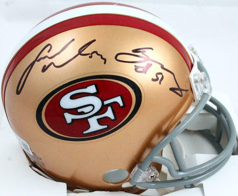 Fred Warner/Azeez Al-Shaair Autographed 49ers Mini Helmet-Beckett W Hologram