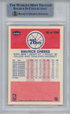 Maurice Cheeks Autographed 1986 Fleer #16 Trading Card Beckett 43942