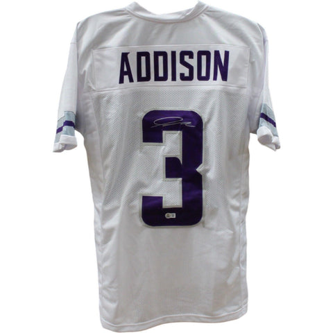 Jordan Addison Autographed Pro Style 24 Alt White XL Jersey Beckett 47361