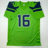 Autographed/Signed Tyler Lockett Seattle Green Color Rush Football Jersey JSA CO