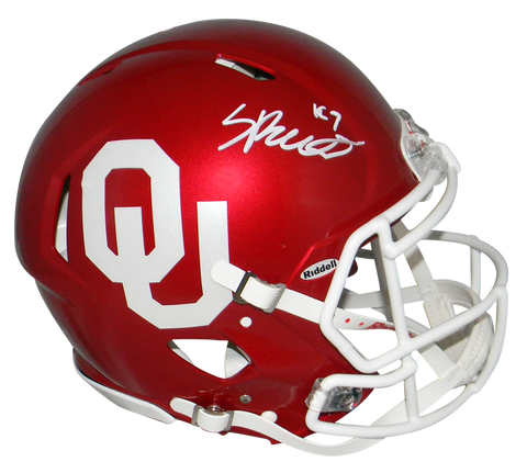 SPENCER RATTLER AUTOGRAPHED OKLAHOMA SOONERS AUTHENTIC SPEED HELMET BECKETT