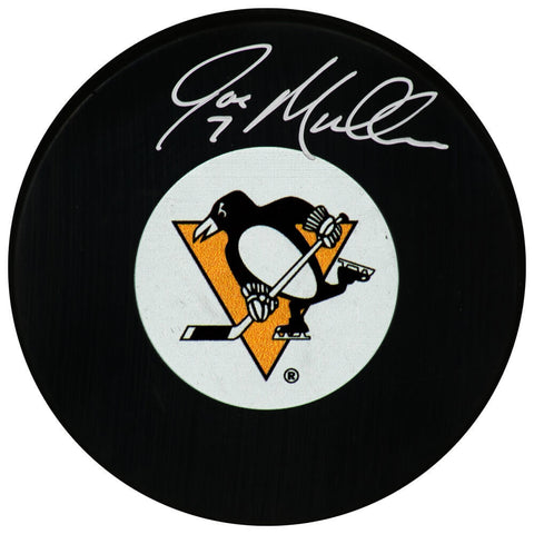 Joe Mullen Signed Penguins Medium Size Logo Hockey Puck - (SCHWARTZ SPORTS COA)