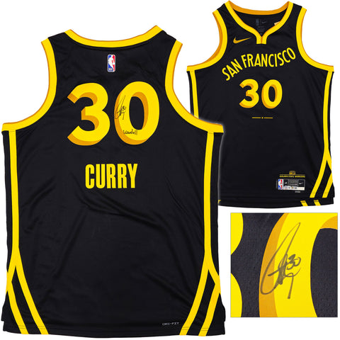 WARRIORS STEPHEN CURRY AUTOGRAPHED NIKE JERSEY 48 WARDELL BECKETT 235505