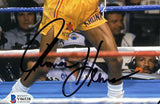 Sugar Ray Leonard Thomas Hearns Signed 8x10 Boxing Stance Photo BAS