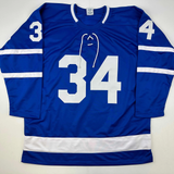 Facsimile Autographed Auston Matthews Toronto Blue Reprint Auto Jersey Men's XL