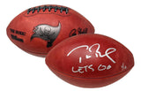 TOM BRADY Autographed "Let's Go" Bucs Metallic Logo Football FANATICS LE 1/12