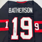 Autographed/Signed Drake Batherson Ottawa Black Hockey Jersey JSA COA