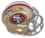 49ers Deion Sanders Authentic Signed Speed Mini Helmet Autographed BAS Witnessed