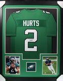 JALEN HURTS (Eagles green TOWER) Signed Autographed Framed Jersey JSA