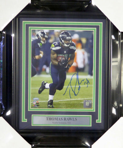 THOMAS RAWLS AUTOGRAPHED SIGNED FRAMED 8X10 PHOTO SEAHAWKS MCS HOLO 107788