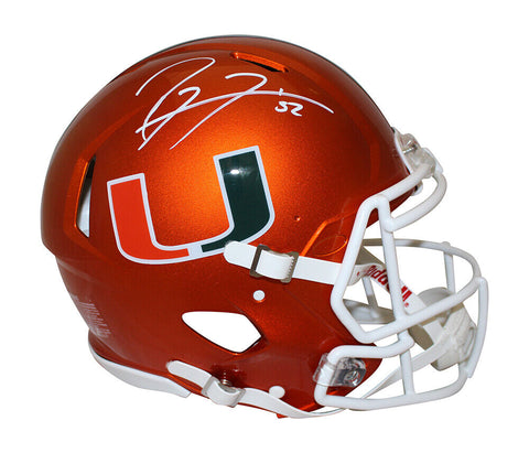 Ray Lewis Signed Miami Hurricanes Authentic Flash Speed Helmet Beckett 36225