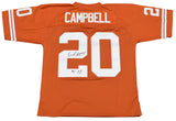 EARL CAMPBELL AUTOGRAPHED TEXAS LONGHORNS #20 MITCHELL & NESS JERSEY BECKETT