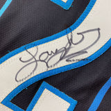 Autographed/Signed Larry Johnson Charlotte Black Basketball Jersey JSA COA