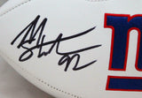 Michael Strahan Autographed New York Giants Logo Football w/HOF-Beckett W Holo