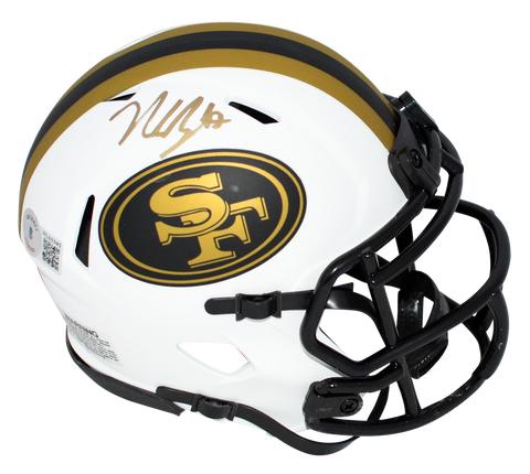 NICK BOSA AUTOGRAPHED SAN FRANCISCO 49ERS LUNAR SPEED MINI HELMET BECKETT