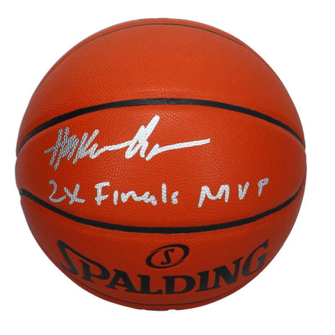 Hakeem Olajuwon Autographed "2x Finals MVP" Spalding I/O Basketball Beckett