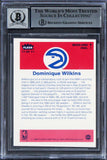 Hawks Dominique Wilkins HOF Signed 1986 Fleer Stickers #11 RC Auto 10 BAS Slab 1