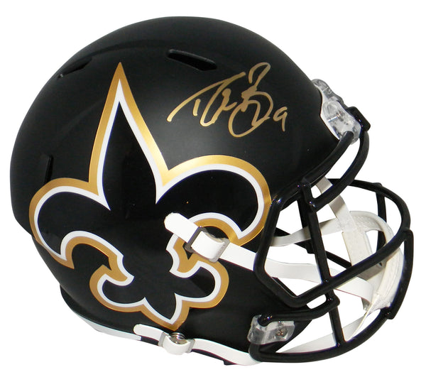 DREW BREES SIGNED NEW ORLEANS SAINTS AMP FULL SIZE SPEED HELMET BECKETT