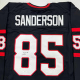 Autographed/Signed Jake Sanderson Ottawa Black Hockey Jersey JSA COA