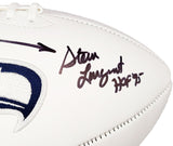 STEVE LARGENT & JIM ZORN AUTOGRAPHED SEAHAWKS WHITE LOGO FOOTBALL MCS 210468