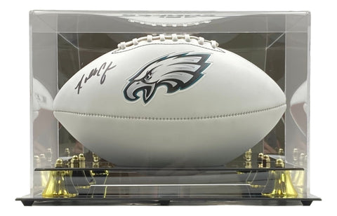 Randall Cunningham Signed Philadelphia Eagles Logo Football BAS w/ Case