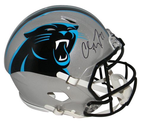 CHRISTIAN McCAFFREY SIGNED CAROLINA PANTHERS F/S SPEED AUTHENTIC HELMET BECKETT