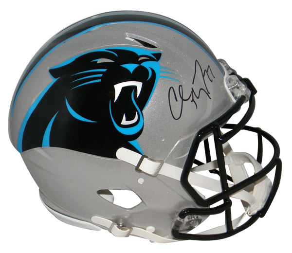 CHRISTIAN McCAFFREY SIGNED CAROLINA PANTHERS F/S SPEED AUTHENTIC HELMET BECKETT