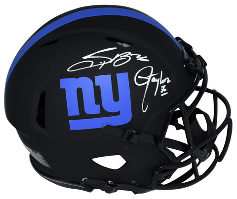 LAWRENCE TAYLOR & SAQUON BARKLEY SIGNED NEW YORK GIANTS ECLIPSE AUTHENTIC HELMET