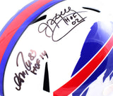 Kelly/Reed/Thomas Autographed Buffalo Bills F/S Speed Helmet w/HOF- JSA W *Black