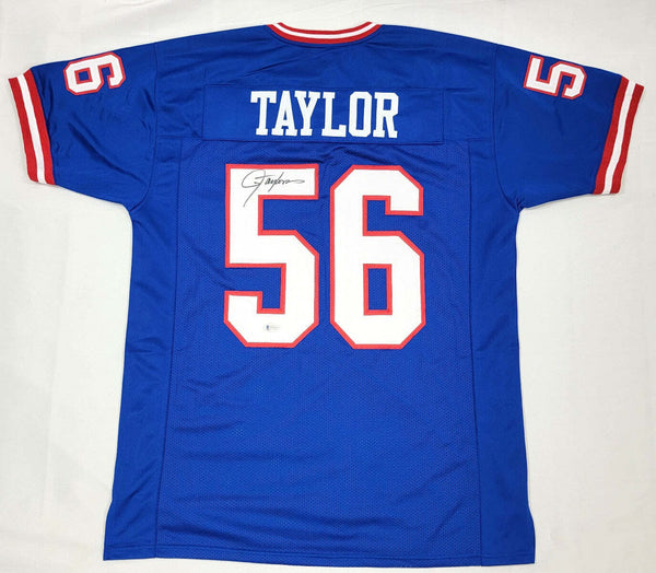 Lawrence Taylor Autographed New York Giants Custom Jersey Beckett Witnessed